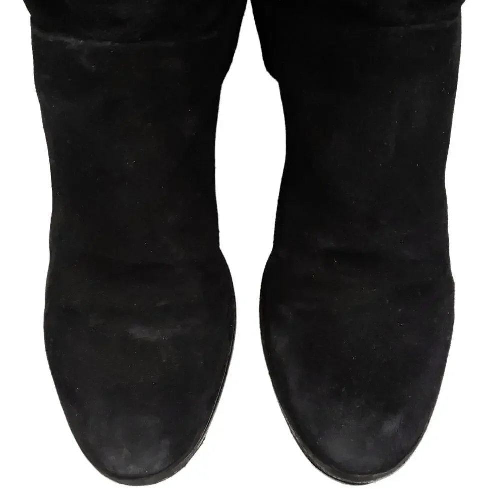 RAG & BONE Ashby suede leather black casual over the knee block heel boots 37 7